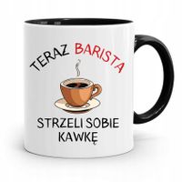 Dla Baristy Baristki Kawiarki Kubek Czarny Prezent Z Nadrukiem Ze Zdjęciem