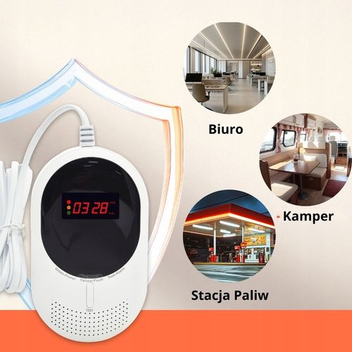 Czujnik Detektor Tlenku Węgla Czadu Gazu CERTYFIKOWANY LCD z WIFI na Arena.pl