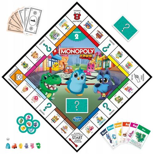 HASBRO GRA MONOPOLY JUNIOR 2W1 DWUSTRONNA PLANSZA POLSKA WERSJA F8562 na Arena.pl