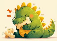 Plakat 18x13cm Uroczy Dinozaur