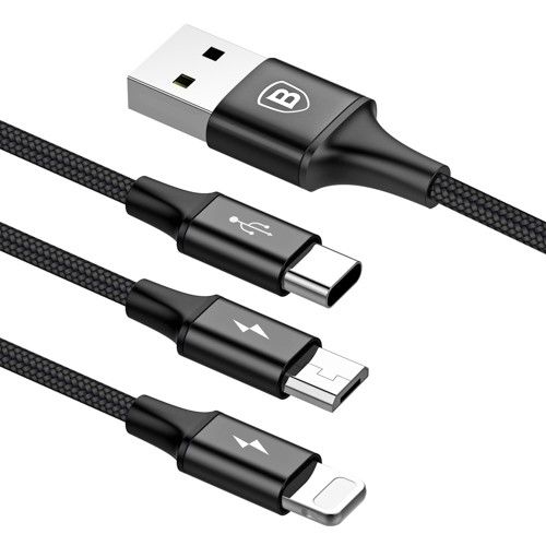 Baseus Kabel Rapid USB 3w1 Micro Usb + USB C + Lighting na Arena.pl