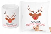 Na Święta Zestaw Poduszka + Skarbonka Prezent Z Nadrukiem Ze Zdjęciem