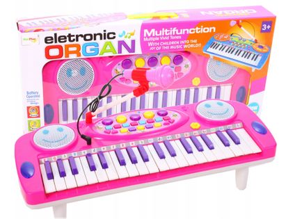 Keyboard Organy Pianino dla dzieci z mikrofonem Różowe Y257R