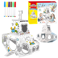 Zestaw Artystyczny Duża Łódź Do Malowania Składania Kolorowania Z Tektury