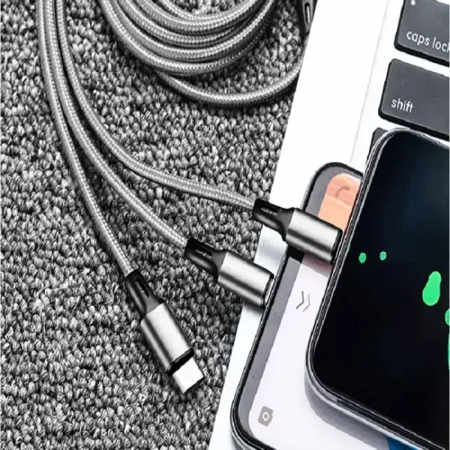 Kabel usb 3w1 1.2m do telefonu przewód lightning iphone micro usb-c na Arena.pl