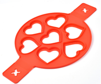 Forma mata silikonowa na patelnię serca na jajka sadzone naleśniki czerwona