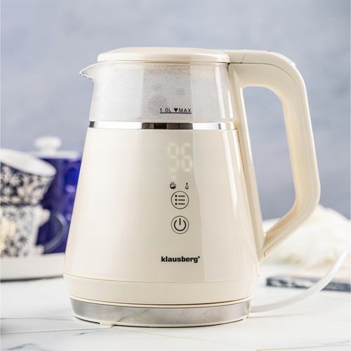Czajnik elektryczny szklany LED 1L programy temperatury Panel Dotykowy LED na Arena.pl