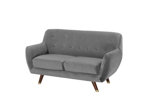 Sofa 2-osobowa welurowa szara BODO na Arena.pl
