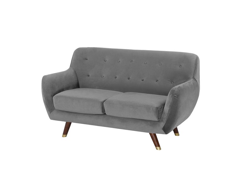 Sofa 2-osobowa welurowa szara BODO zdjęcie 3