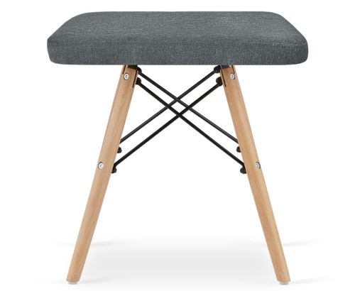 Taboret WERK - szary materiał / nogi naturalne x 4 na Arena.pl