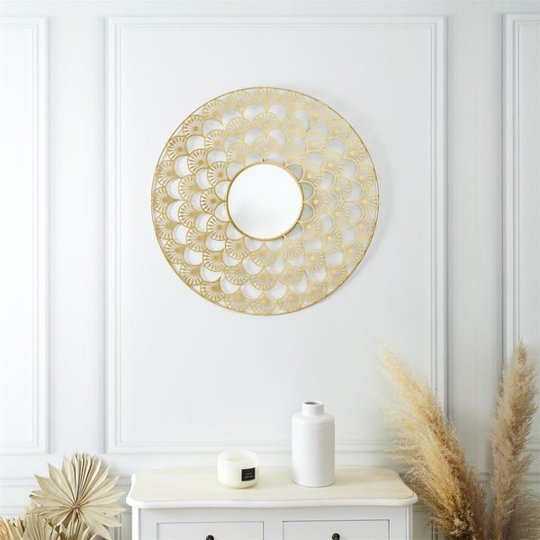 Lustro Mandala 70cm złota zdjęcie 4