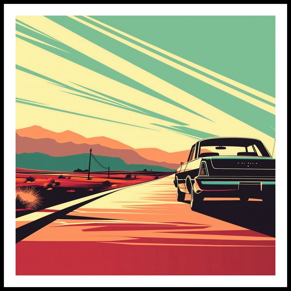 Plakat 100x100cm Droga przez Pustynię zdjęcie 3