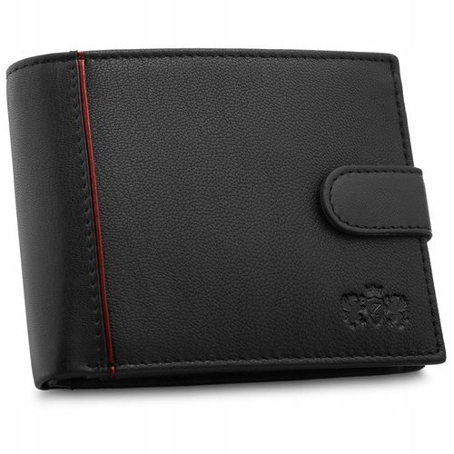 Portfel męski skórzany czarny poziomy skóra naturalna ochrona RFID na Arena.pl