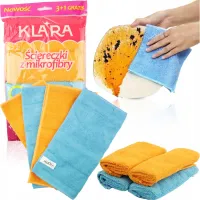 ŚCIERECZKI KLARA 4SZT UNIWERSALNE MIKROFIBRA KUCHNIA ŁAZIENKA BEZ SMUG