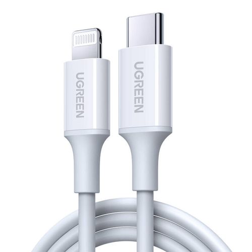 kabel usb-c do lightning ugreen us171, 3a, 0.25m (biały) na Arena.pl