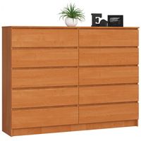 Komoda do sypialni, 10 szuflad, STILO, 160x40x121 cm, olcha,  | TYLETEGOTU
