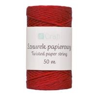 SZNUREK PAPIEROWY SKRĘCANY CZERWONY 50M DP CRAFT
