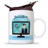 Kubek Dziennikarza Reportera Journalism Prezent Z Nadrukiem Ze Zdjęciem