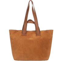 VEZZE torebka damska zamszowa shopper z długimi rączkami V498 camel