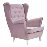 Fotel uszak Diana skandynawski Family Meble liliowy brudny róż piki