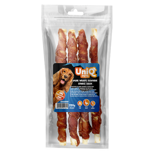 Przysmak dla psa z kaczki 320g Przekąska ze skóry wołowej z kaczką na Arena.pl