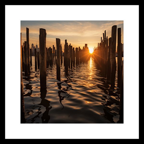 Plakat 30x30cm Zachód Słońca przy Palach zdjęcie 3