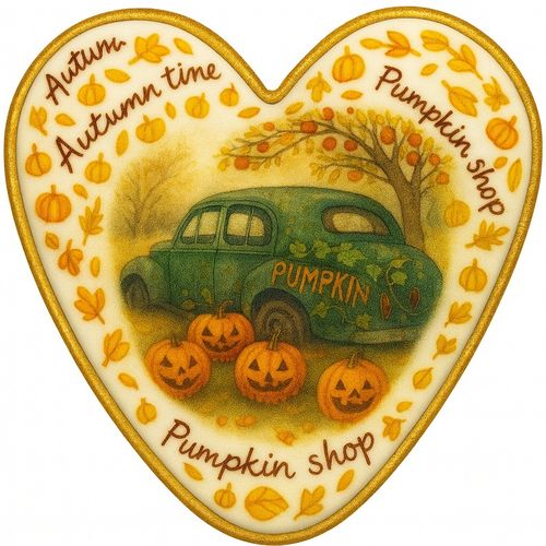 CIASTKO LUKROWANE DYNIA ROZ. L SERCE NO1 JESIEŃ RĘCZNIE ROBIONE na Arena.pl