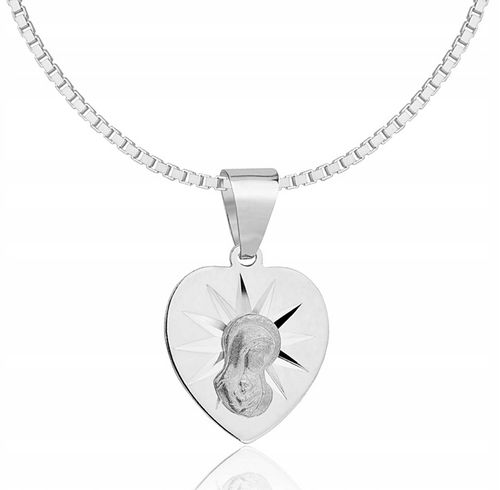 Łańcuszek Srebrny Wenecjana z Medalikiem Serduszko pr 925 Grawer Gratis na Arena.pl