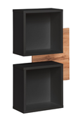Panel Wiszący z Półkami 60 cm Dąb Wotan + Czarny IZZIAM