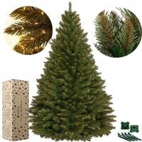 CHOINKA SZTUCZNA ŚWIERK KAUKASKI 220 cm naturalny gęsta PREMIUM + GRATIS