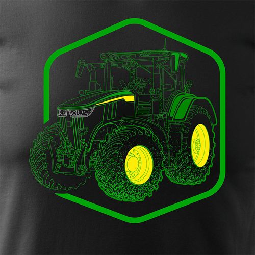 Koszulka z traktorem John Deere koszulka dla rolnika męska czarna REGULAR M na Arena.pl