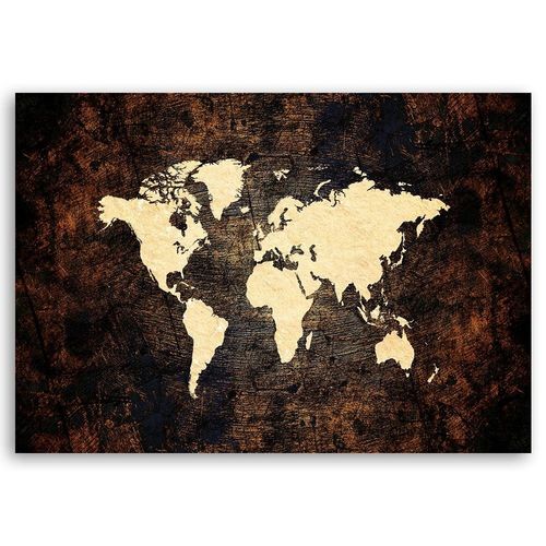 Obraz na płótnie – Canvas, Brązowa mapa świata 120x80 na Arena.pl