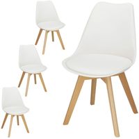 Krzesło skandynawskie 4 szt. do kuchni salonu jadalni Verde tapicerowana poduszka białe
