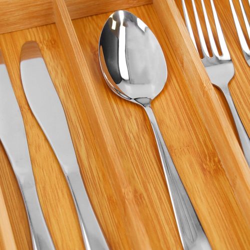 WKŁAD DO SZUFLADY na sztućce bambusowy rozsuwany regulowany organizer 52x43 na Arena.pl