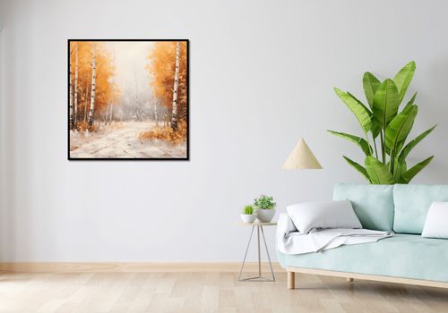 Plakat 90x90cm Jesienne Brzozy na Arena.pl