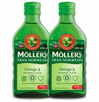 2x Möller's TRAN NORWESKi jabłkowy 250ml ODPORNOŚĆ wit. D3 A i E omega-3
