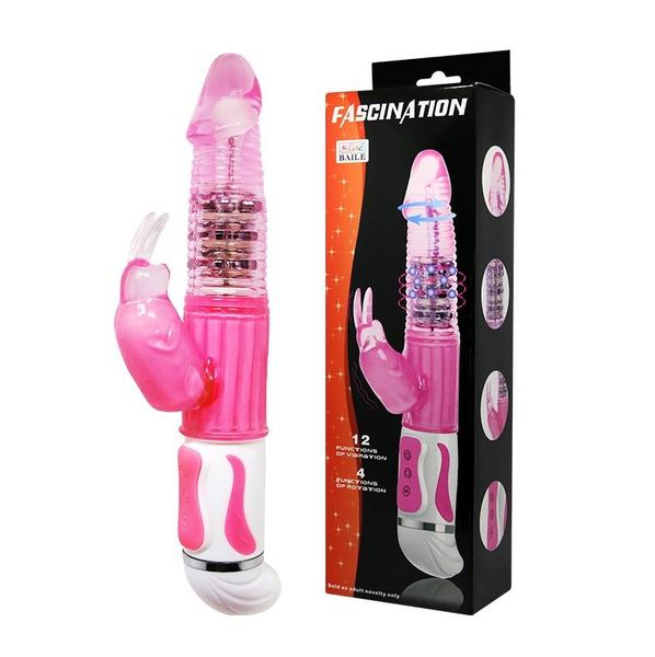 Naturalny Żelowy Wibrator Rotacyjny - Fascination Rabbit zdjęcie 1