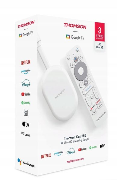 TV Stick THOMSON Cast 150 SMART TV 4K Google TV ANDROID Box Chromecast zdjęcie 15