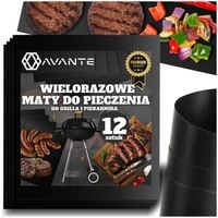 12x MATA DO GRILLA TEFLONOWA PODKŁADKA DO PIECZENIA TACKA WIELORAZOWA