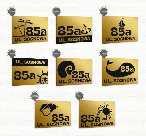 Tabliczka Tablica ADRESOWA srebrna DIBOND 20x15 numer domu ul. duży wybór na Arena.pl