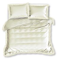 Pościel Z Falbaną 200X220 Kremowa 2594