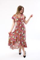 Długa asymetryczna sukienka Greta Koralowa M/L