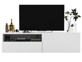 Wisząca szafka RTV, SANO, 120x35x30 cm, biel, mat | TYLETEGOTU