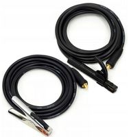 Kable przewody spawalnicze 25mm2 Elektroda MMA Masa 200A 4m zestaw