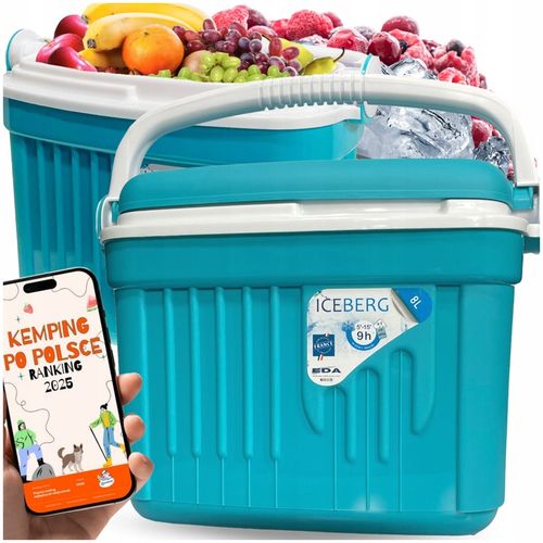 LODÓWKA TURYSTYCZNA 8L na WKŁADY MROŻĄCE do auta piknik WYCIECZKA kemping na Arena.pl