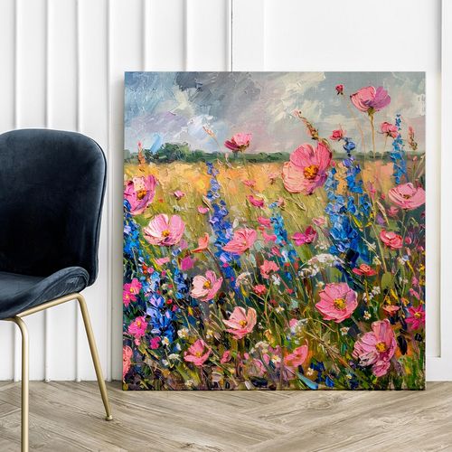 Obraz na płótnie kwiaty polne 100x100 cm na Arena.pl