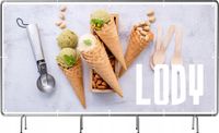 BANER REKLAMOWY 200x100cm z gotowego projektu LODY GAŁKOWANE plandeka