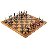 ZESTAW SZACHOWY Figury Piraci 8cm + Szachownica Mapa Antyczna 45cm