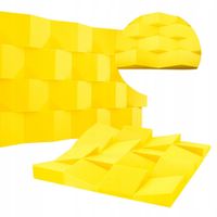 PANELE AKUSTYCZNE MATA GĄBKA PIANKA AKUSTYCZNA 3D - Zestaw 16 szt. Żółty