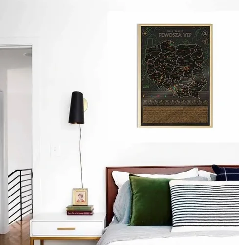 Prezent dla Piwosza: Mapa Zdrapka Piwosza w czarnej ramie na Arena.pl